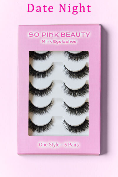 SO PINK BEAUTY Mink Eyelashes 5 Pairs